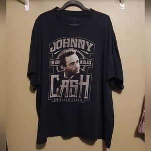 JOHNNY CASH Black Graphic T-Shirt - Size 3X